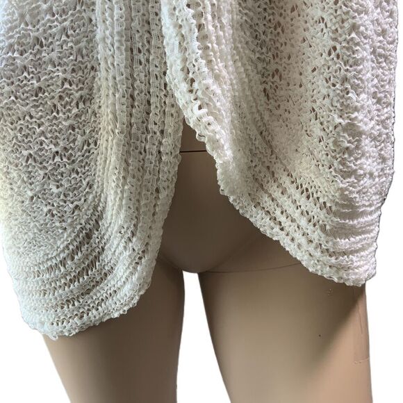 Jaclyn Smith White Long Sleeve Knit Open Front Cottage Cardigan Sweater Large - Picture 3 of 12